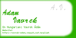adam vavrek business card